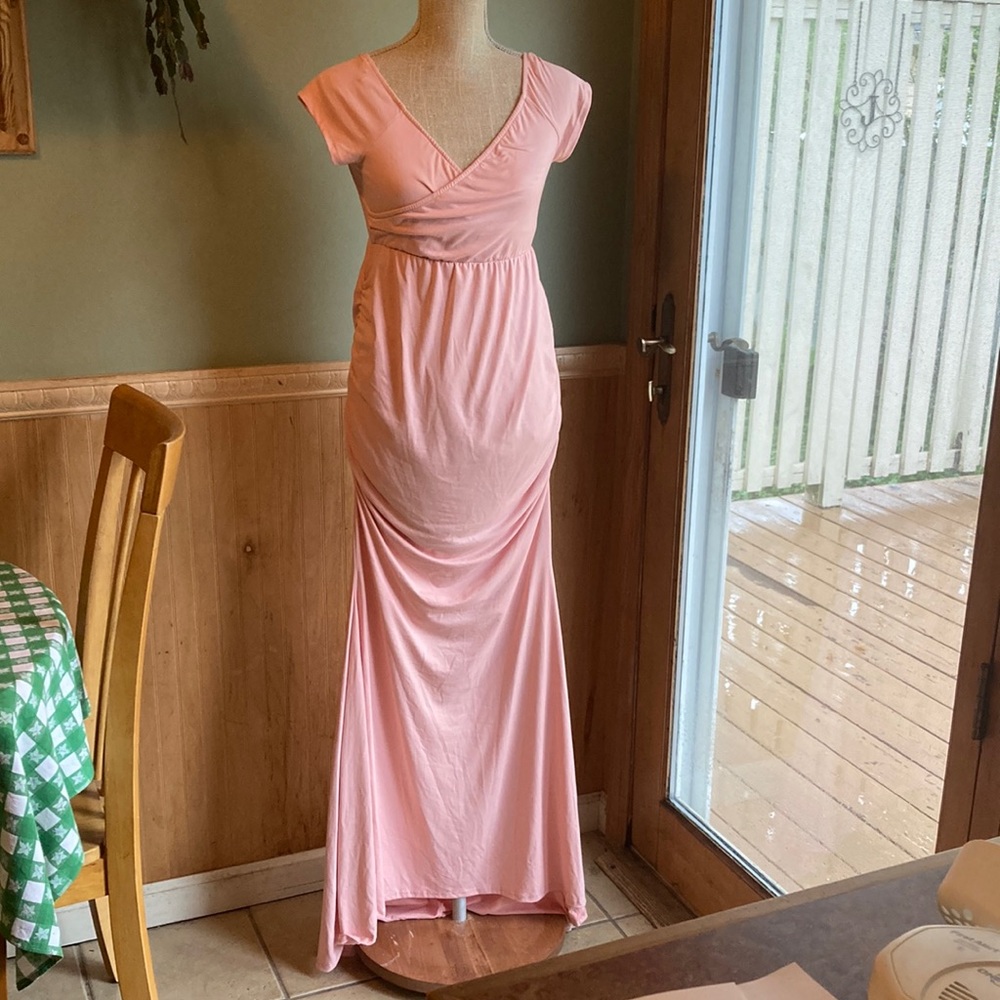 NWT Pink Blush pink maternity maxi dress